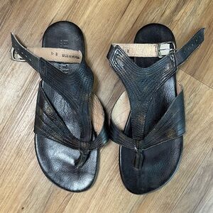 Bed Stu Black Leather Sandals